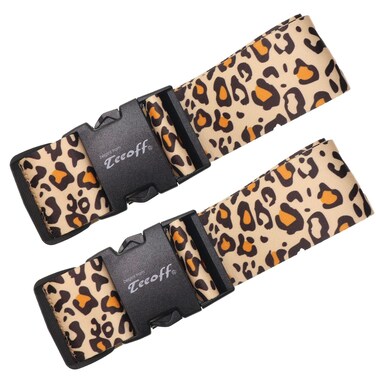 Teeoff Luggage Straps 2 Pack Suitcase Belts Travel Bag Accessories Adjustable (Leopard - 2 Pack)