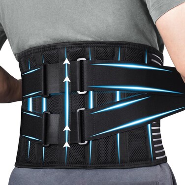 Back Braces for Men and Women, Back Support Belt for Lower Back Pain Relief with 6 Stays, Breathable Lumbar Support Belt with Dual Adjustable Straps for Sciatica,Herniated Disc(L)