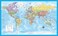 Laminated World Map Poster - Wall Chart Map of Earth - 18" x 29" (Light Blue)