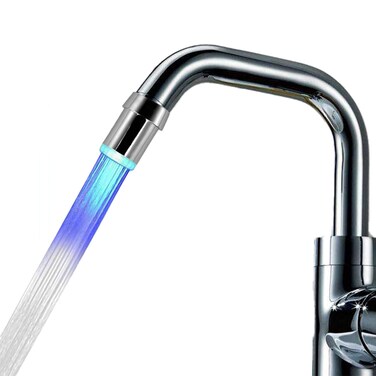 Light Up Water Faucet, Growing Blue Color LED Water Faucet Light Water Stream Colorful Faucet Tap Sink Faucet for Kitchen and Bathroom