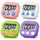 4 Pack Electronic Timer Loud Ring Kitchen Timer for Cooking Big Display Digital Timer Magnetic Backing Stand Electronic Timer for Cooking, Bathing, Gym, Break Time (4, Pink, Purple, Green, White)