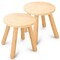 Wingyz Wooden Step Stools for Kids, 10 Inch Solid Kids Chairs Perfect Matched Sensory Table, Multi-Purpose Children Sitting Stool for Playroom Bathroom (Natural, 2 Pack)