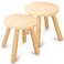 Wingyz Wooden Step Stools for Kids, 10 Inch Solid Kids Chairs Perfect Matched Sensory Table, Multi-Purpose Children Sitting Stool for Playroom Bathroom (Natural, 2 Pack)