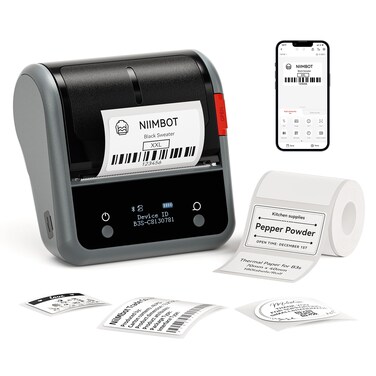 NIIMBOT B3S Label Maker Machine, 3 Inch Thermal Label Printer, Portable Bluetooth Printer with 1 Roll 70x40mm Tape, for Address, Mailing, Barcode, Small Business