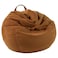 LPMOERA Stuffed Animal Storage Bean Bag Chair Cover (No Filler) For Kids and Adults.Soft Stuffable Bean Bag For Organizing Children Plush Toys or Memory Foam Caramel L for Adults
