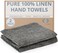 Pure 100% Linen Hand Towels - Set of 2 Linen Kitchen Towels Waffle Weave Black-Natural - 13 x 29-inch Soft Lightweight Stone-Washed Linen Dish Towels - Quick-Dry Linen Tea Towel - Kitchen Linens