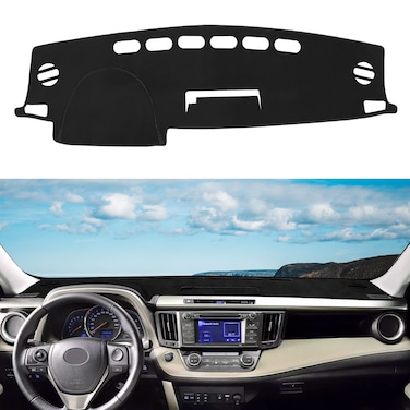Rilsen Dashboard Cover Mat Custom Fit for Toyota RAV4 2013-2018 Dash Cover Nonslip Dash Mat Protector Sunshade No Glare Black