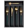 Small Kitchen Utensils Drawer Organizer Black Wooden Flatware Cutlery Tray Silverware Divider Organizer Narrow Wood Silverware Utensil Tray for Drawer Bamboo Cutlery Fork Spoon Holder for Drawer