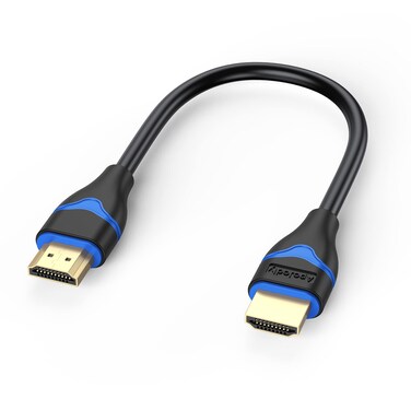 ApoJodly 4K Short HDMI Cable 6 inch, HDMI Cord 0.5FT High Speed HDMI to HDMI Cable 2.0(4K@60Hz, 2K@144Hz, 1080P@120Hz, 18Gbps, HDR, 3D, HDCP 2.2, ARC) for HDTV, Switch, PS4/PS5, Xbox, Blu-ray, Monitor