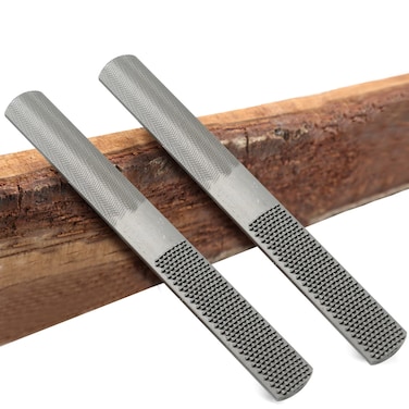 Litoexpe 2 Pack 8 Inch Wood Rasp File 4 Way Premium Grade High Carbon Hand File, Round Rasp, Half Round Flat, Needle Files Wood Rasp for Sharping Wood and Metal Tools