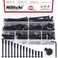 Hilitchi M6 Hex Drive Socket Cap Bolts Kit Countersunk Head Screws Bolts Dowel Barrel Nuts Crib Bolts Nuts Assortment Kit for Furniture Hardware Fitting (16-80mm Assortment Kit-140PCS)