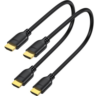 UVOOI Short HDMI Cable 1 Foot 2-Pack, 4K 1FT HDMI to HDMI Cable High Speed HDMI 2.0 Cord Supports 4K@60Hz, 2K, 1080P, HDCP 2.2, HDR, 3D, ARC &amp; Ethernet