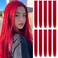 TOFAFA 22 inch Colored Hair Extensions Straight Hairpiece, Colorful Hair Extensions Party Highlights Clip in Long Synthetic Hair Extensions for Girls Women Kids Favor Gift(10 PCS Red)