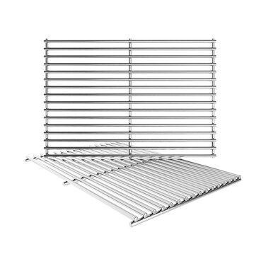 KIKIBRO 17/17.5/19.5 Inch Grill Cooking Grates Replacement for Weber Spirit 300, 310, 320 Series, Spirit 700, Genesis Silver/Gold/Patinum B/C, Heavy Duty Stainless Steel Grids, 17.5" D x 23.8" W