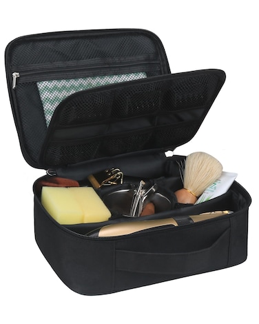 Meiiy Barber Tool Bag, Large Hair Clipper Bag Hair Cutting Scissors Organizer Bag Beard Trimmer Grooming Tool Storage Bag (Black)