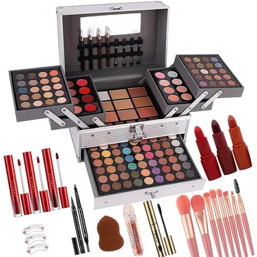 UNIFULL 132 Color All- In- One Makeup For Women Full Kit,Professional Makeup Kit,Makeup Gift Set for Women,Girls&amp;Teens,Include eyeshadow/lipstick/concealer/Lip Gloss/Eyeliner/Mascara（006N2-Silver）