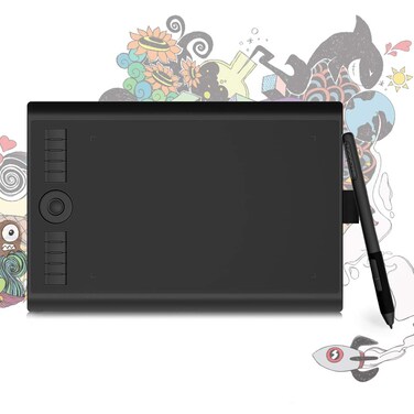 Drawing Tablet GAOMON M10K PRO 10 x 6.25 inches Large Graphic Tablet, Digital Art Tablet Supports Tilt &amp; Radial Function with 10 Shortcut Keys, Battery-Free Stylus, Work with Mac, Windows &amp; Android