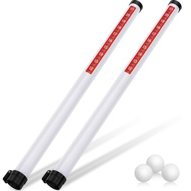 Deekin 2 Pieces Golf Ball Picker Plastic Tube Ball Retriever Clear Golf Ball Retriever Golf Ball Collector Golf Ball Pickup Tool Shag Tube(Black)
