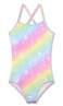 LUOUSE Girls Sparkle Swimsuits Quick Dry Crossback One Piece Hawaiian Beach Swimwear Bathing Suit with Adjustable Strap 4-5 T