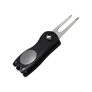 Scott Edward Golf Divot Repair Tool with Pop-up Button &amp; Magnetic Ball Marker Pitch Mark Stainless Steel Foldable Golf Divot Repair Tool