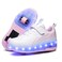 Ufatansy Roller Shoes for Girls Roller Skates Shoes USB Charging Shoes for Kids Skates Boys Sneakers Gifts(3 Little Kid,Pink/White)