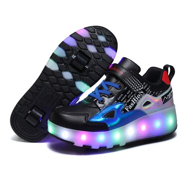 HHSTS LED Light Color Shoes Shiny Roller Skates Skate Shoes Simple Kids Gifts Boys girls13