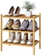 kiplant Small Shoe Rack, Bamboo Wood Shoe Rack for Entryway, Stackable   Foldable   Natural, 3-Tier Shoe Organizer for Hallway Closet, Free Standing Shoe Racks for Indoor &amp; Outdoor