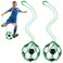 NVAAV 2 Pack Soccer Ball Net Kicker Football Kick Trainer, Bungee Training Juggling Net Fits Ball Size 3, 4, 5, Solo Soccer Kick Throw Practice Training Aid for Youth Adults - Green