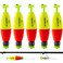 THKFISH Fishing Bobbers 5PCS EVA Foam Floats Red/Yellow Snap-On Spring Fishing Buoy Weighted Snag On Cigar Float for Crappie 3in