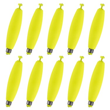 Alwonder 10-Pack Fishing Bobbers Floats, Weighted Bobbers for Fishing Cigar EVA Foam Snap-on Floats Corks Floaters Buoys for Crappie Bass Panfish Bluegills Trout S Yellow