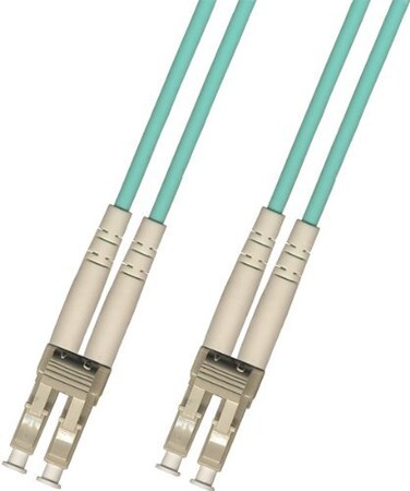 2 Meter 40Gb OM4 Multimode Duplex Fiber Optic Cable (50/125) - LC to LC - Aqua