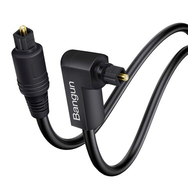 90 Degree Optical Audio Cable 2 feet, Optical Sound Cable, Slim Digital Audio Optical Cable, 360 Degree Right Angle Fiber Optic Toslink Cable for Sound Bar, TV, PS4, Xbox, Home Theater