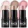 FOCALLURE 3 Pcs Cream Contour Sticks,Shades with Highlighter &amp; Bronzer &amp; Blush,Non-greasy Long-wear Face Contouring Pen,Easy to Sculpt the Face and Create a Lightweight Finishing Makeup,FAIR