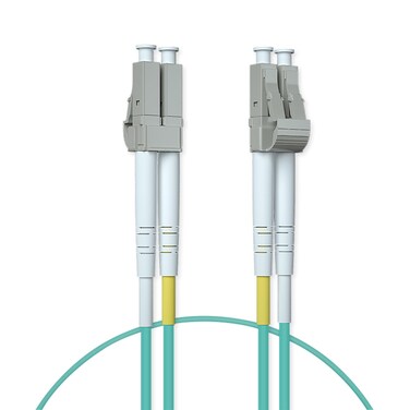 OM3 LC to LC Fiber Patch Cable, 10G Multimode Fiber Duplex LC 50/125&mu;m Fiber Optic Cable Cord, LSZH 1 Meter(3ft), Aqua