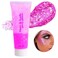 Go Ho Hot Pink Face Body Glitter Gel,Singer Concerts Hot Pink Face Paint Makeup,Holographic Chunky Sequins Glitters for Eye Lip Hair Nails,Festival Rave Accessories,52g
