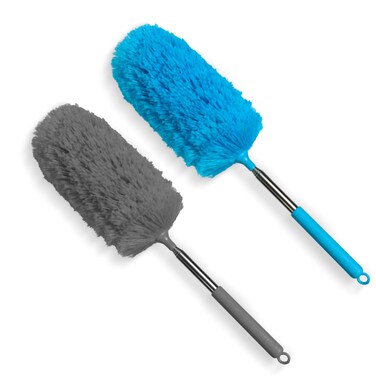 TIMIVO Microfiber Duster for Cleaning, Dusters with Extension Pole, Washable Microfibre Cleaning Tool. 2Pcs Mini Dusters for Cleaning Office, Car, Computer, Window, Air Condition (2PACK)