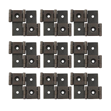 Litoexpe 12pcs Double Folding Hinges, 270 Degree Rotation Screen Door Hinges, Metal Folding Acting Hinges with Mounting Screws (47mmx54mm, Brown)