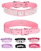 Bling Dog Collar for Small Medium Large Dogs, Crown Rhinestone Dog Collars for Girl and boy Dog, Diamond Puppy Collars, Adjustable Leather Suede SOFE Cat Collar (S(10.6"-13"/27CM-33CM), Pink)