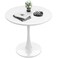Recximi White Round Dining Table for 2, 24 Inch Small Tulip Table with Metal Pedestal for Living Room, Mid Century Modern Table for Kitchen, Office, Circle Cafe Table, Bistro Table, Leisure Tables
