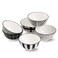 Porcelain Dessert Bowls Ice Cream Bowl - Ceramic Small Bowls 10 oz - Littlebowl for Rice   Soup   Snack   Side Dish - Japanese Black and White Bowl Set of 6 - Microwave and Dishwasher Safe - 4.75 Inch