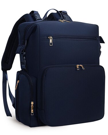 CEI-CEI Neoprene Diaper Bag Backpack with Insulated Pockets, Large Newborn Baby Maternity Bags Travel Tote with Changing Pad (Dark Blue)