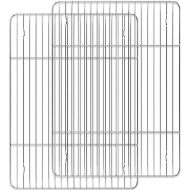 Cooling Rack and Baking Rack with Stainless Steel, 2 - Pack Heavy Duty Cooling Racks for Cooking and Baking, Rectangle Cookie Cooling Rack 16 x 12Inches, Oven &amp; Dishwasher Safe