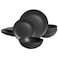 Dinnerware Sets 12 pcs Black Plates and Bowls Sets Melamine Plates Indoor and Outdoor use Matte Black Dish Set Plate Set for 4 Dishwasher Safe(Round)