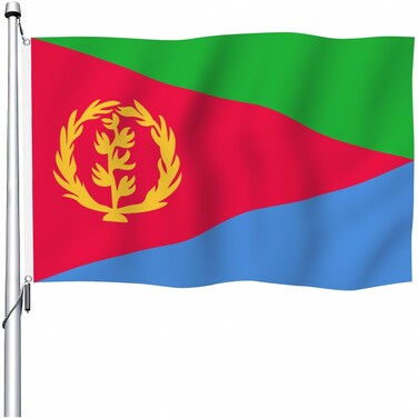 YongFoto Eritrea Flag 2x3ft Double Sided Eritrean Flags Banner for Outdoor Celebrations Home Garden Porch Party Decoration Flags with 2 Sturdy Grommets Precision Machine Stitched
