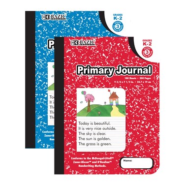 BAZIC Primary Journal Composition Book Marble, 100 Sheet Drawing &amp; Writing Grades K- 2 Notebook Journal Comp Notebooks for Kindergarten School, 2-Pack