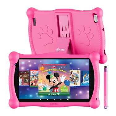 Contixo Kids Tablet V10, 7-inch HD, Toddler Tablet Ages 3-7, with Camera, Parental Control -32GB, WiFi, Learning Tablet for Children with Teacher's Approved Apps and Google Kids Space (Pink)