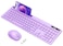 Wireless Keyboard and Mouse for MacBook, Vivefox Purple Wireless Keyboard with Phone Holder, USB A &amp; Type C Receivr, Full-Size Combo for Mac, MacBook/Air/Pro Windows PC Computer