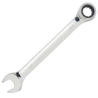 FOCMKEAS 1/4 Inch Ratcheting Combination Wrench SAE 72 Teeth 12 Point Ratchet Box Ended and Open End Spanner Tools for Tight Space, Heat-Treated CR-V