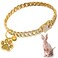 Hillban Cat Collar Diamond Chain Glitter Collar Walking Metal with Secure Buckle Cat Pet Necklace with Paw Charm Link Cuban Jewelry Accessories with ID Tag Bell(12 Inch,Gold)