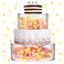 Sunnyray 2 Pcs Acrylic Cake Stands for Dessert Table Clear Fillable Cake Riser Cupcake Cake Tier with LED Strings for Birthday Wedding Holiday Party Display(8'', 10'')